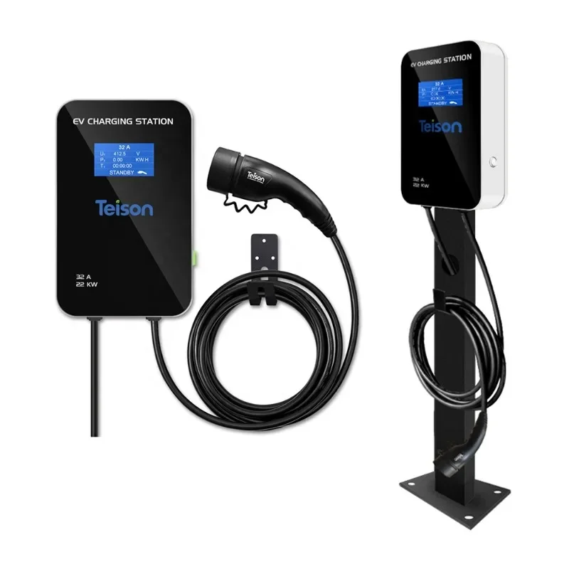 

Teison 22 кВт Ev зарядная станция Китай с ТПУ черный шнур Ev зарядный кабель