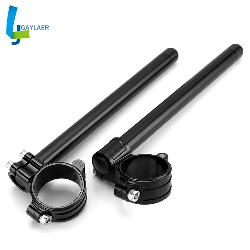 Motorcycle Handlebar CNC 33 35 37 41 43 45 47 48 50 51 53 54 55 mm Clip On Ons Fork Handlebars Adjustable Clamp Cafe Racer