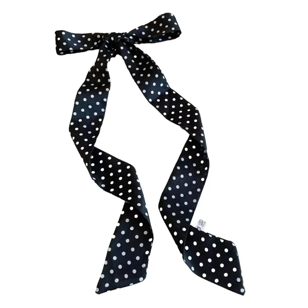 

Soft Scarf Soft Fabric Neck Scarf Vintage Style Silk Scarf with Dot Print Lightweight Soft Fabric Neck Accessory Slim Striped