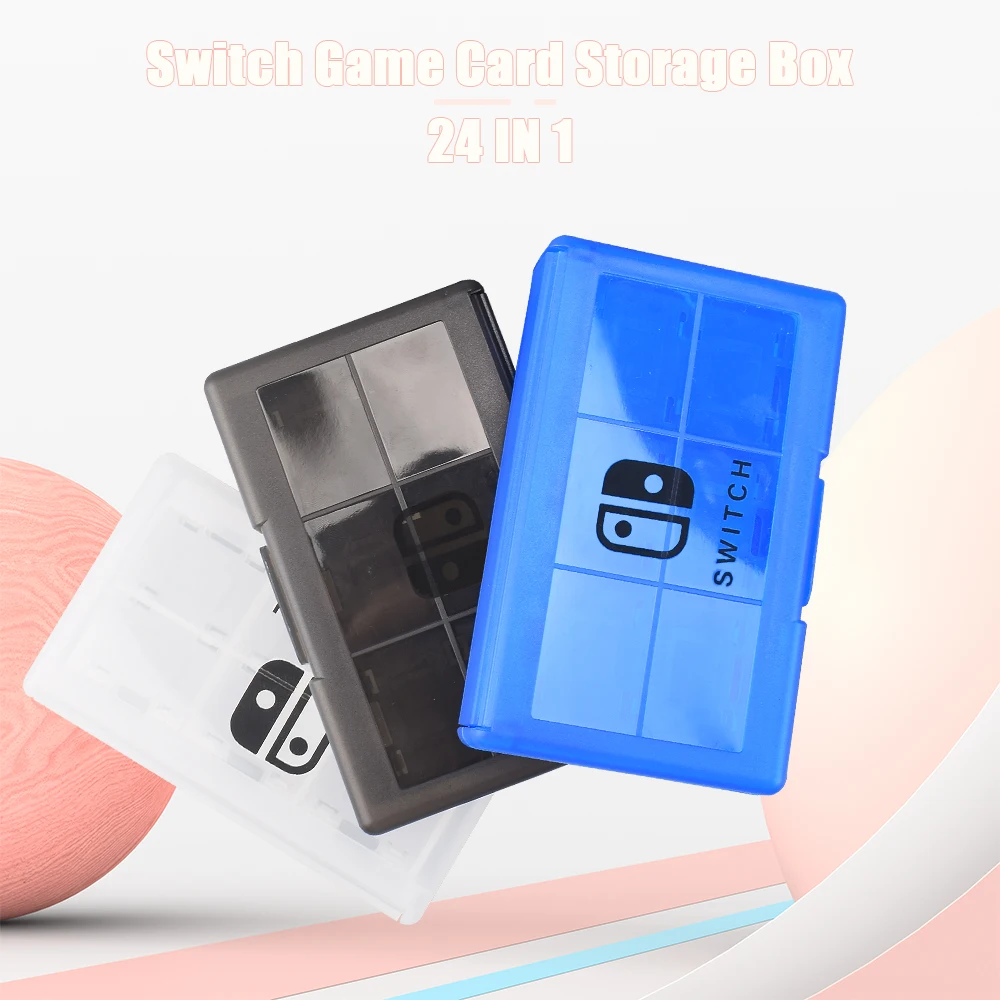 24 in 1 Mini Switch Game Card Storage Box Transparent ABS Waterproof SD Card Holder Case for Nintendo Switch Oled / Switch Box