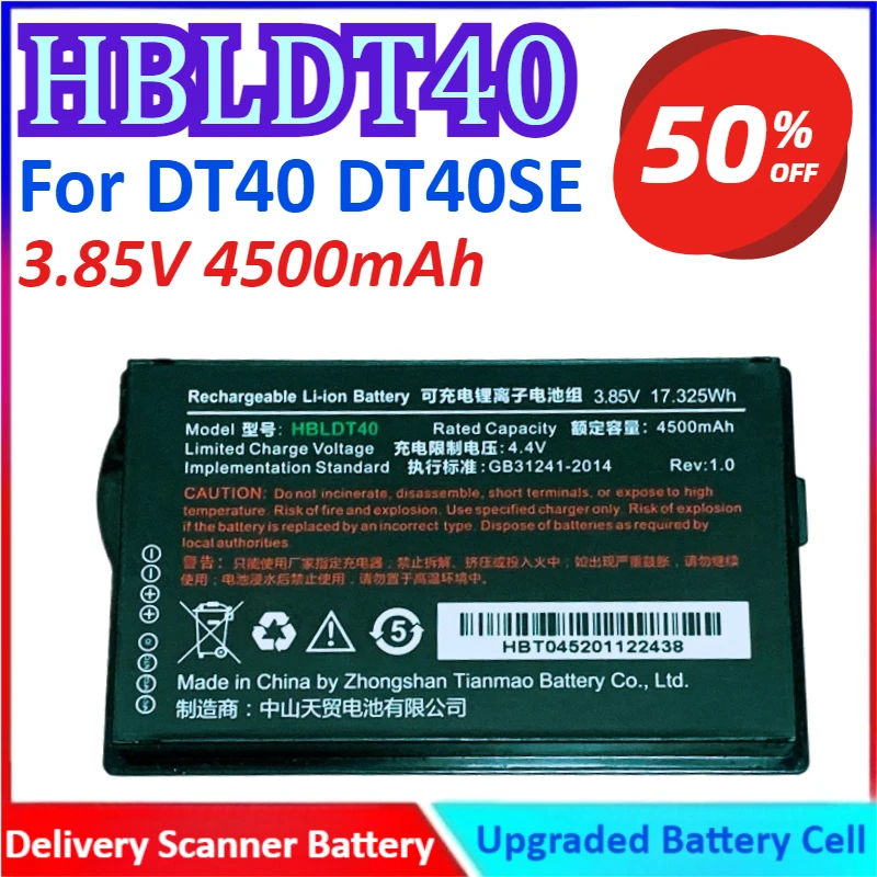 

HBLDT40 3.85V 4500mAh Delivery Scanner Battery For DT40 DT40SE RFID DATA COLLECTION High Quality