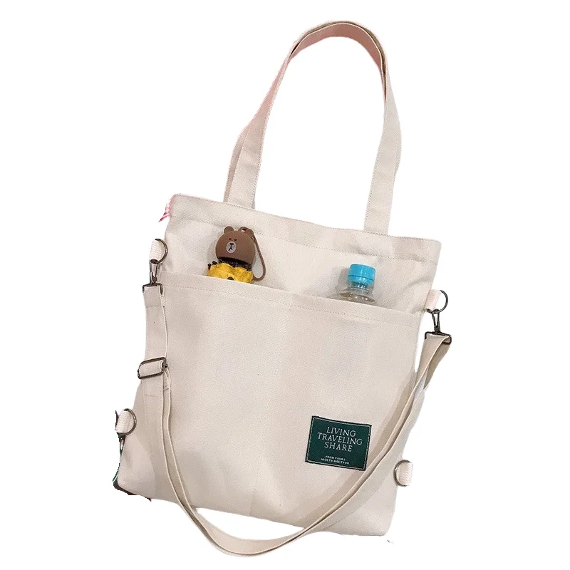 Ins Multi-Purpose Women's Korean Version of Single Shoulder Canvas Bag Fashion Art College Backpack Class Tutorial Canvas Bag