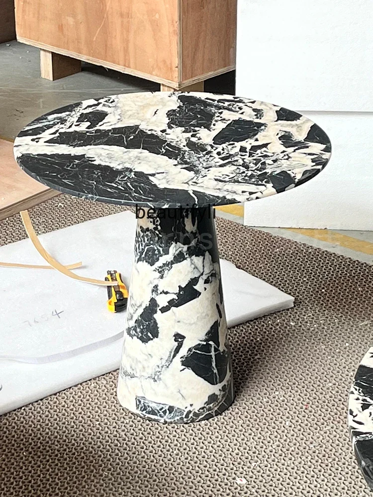 Modern Marble Side Table Nordic Minimalist Style Hotel Villa Mansion Natural Luxury Stone Sofa Corner Table