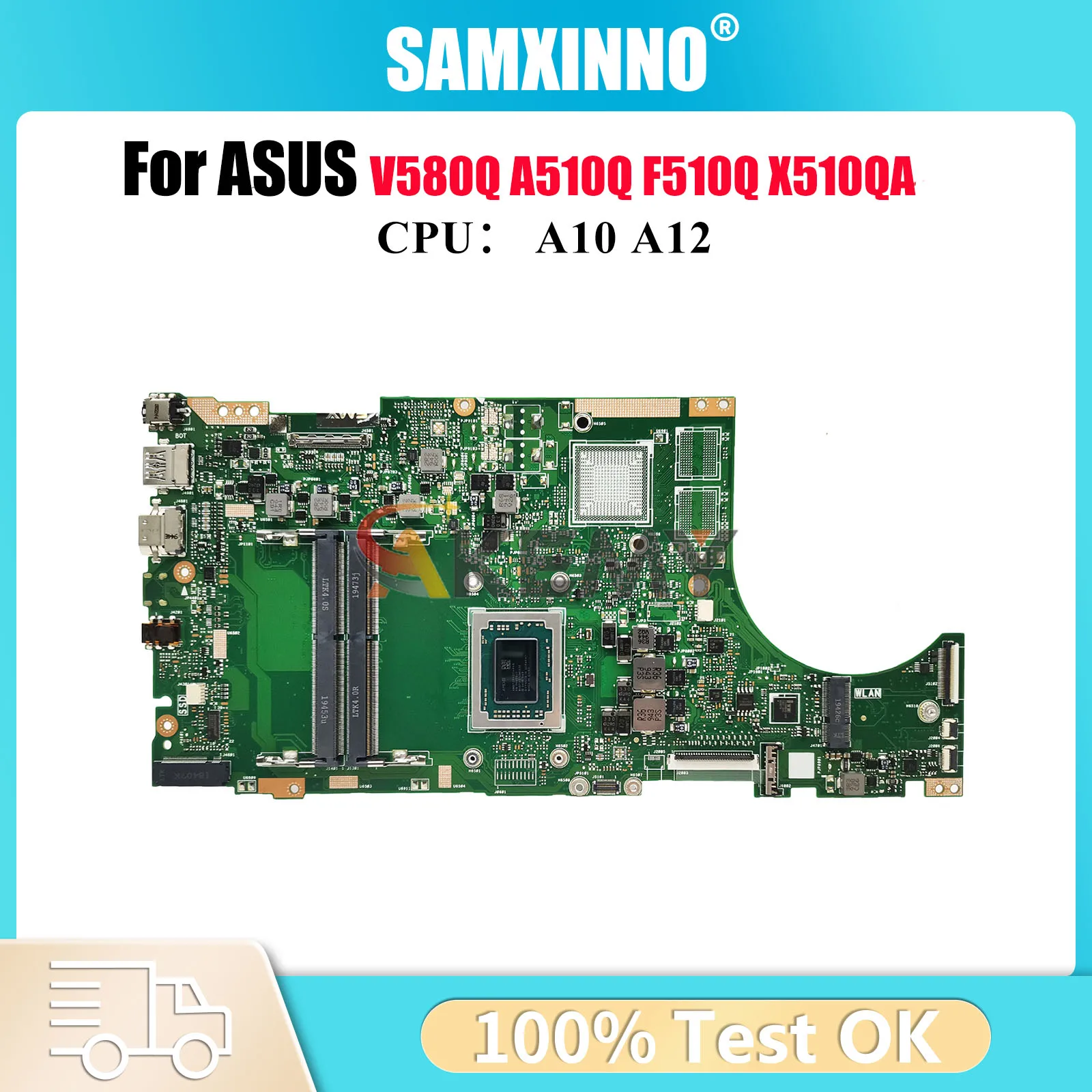 

X510QR Laptop Motherboard For ASUS VivoBook X510Q A510Q X510QA X510QR V580Q F510Q Mainboard With A10 A12 CPU 100% tests OK stk