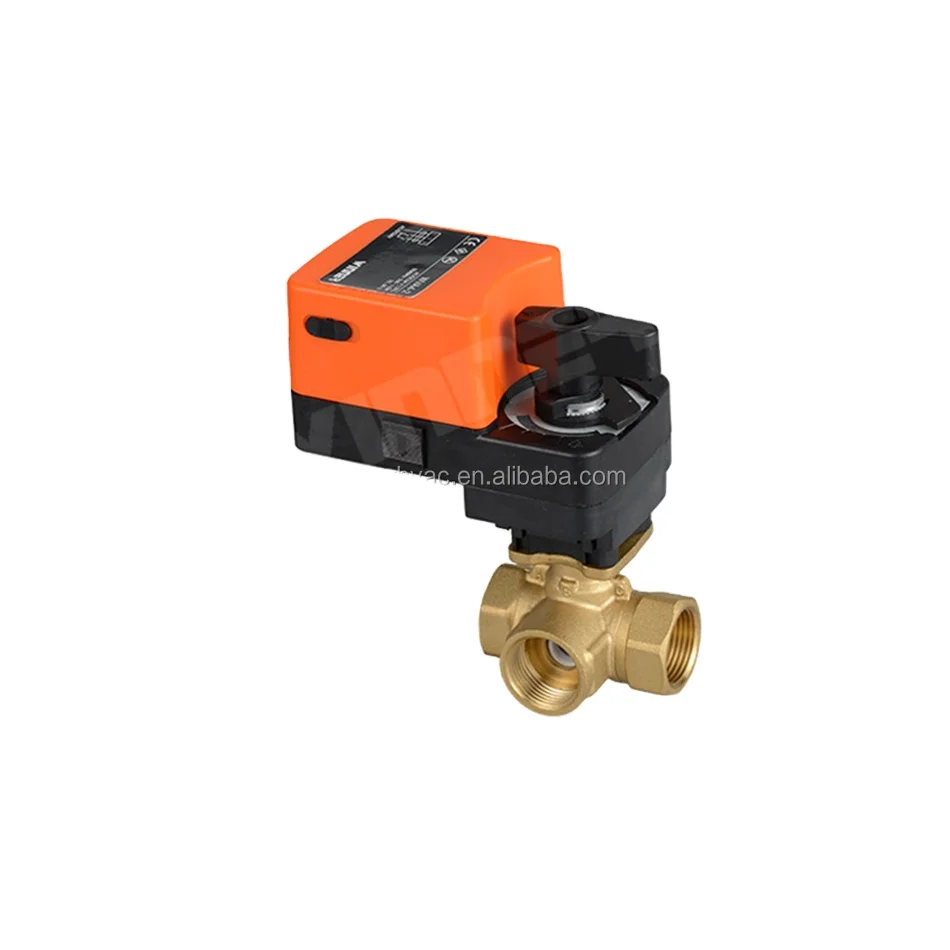 220V Motorised Actuator Three Way Motorized Electric Ball Valve Manual Handle Control Thread 3 Way Water Flow Valves