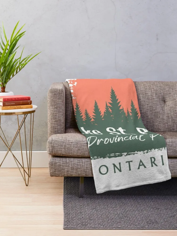 Lake St. Peter Provincial Park Ontario Forest And Sunset Throw Blanket Summer Furry Multi-Purpose Blankets