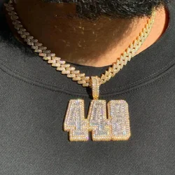 2024 new Hip Hop Rock Punk Men Boy Jewelry Full Iced Out Bling 5A CZ Paved Number 448 Pendant Necklace