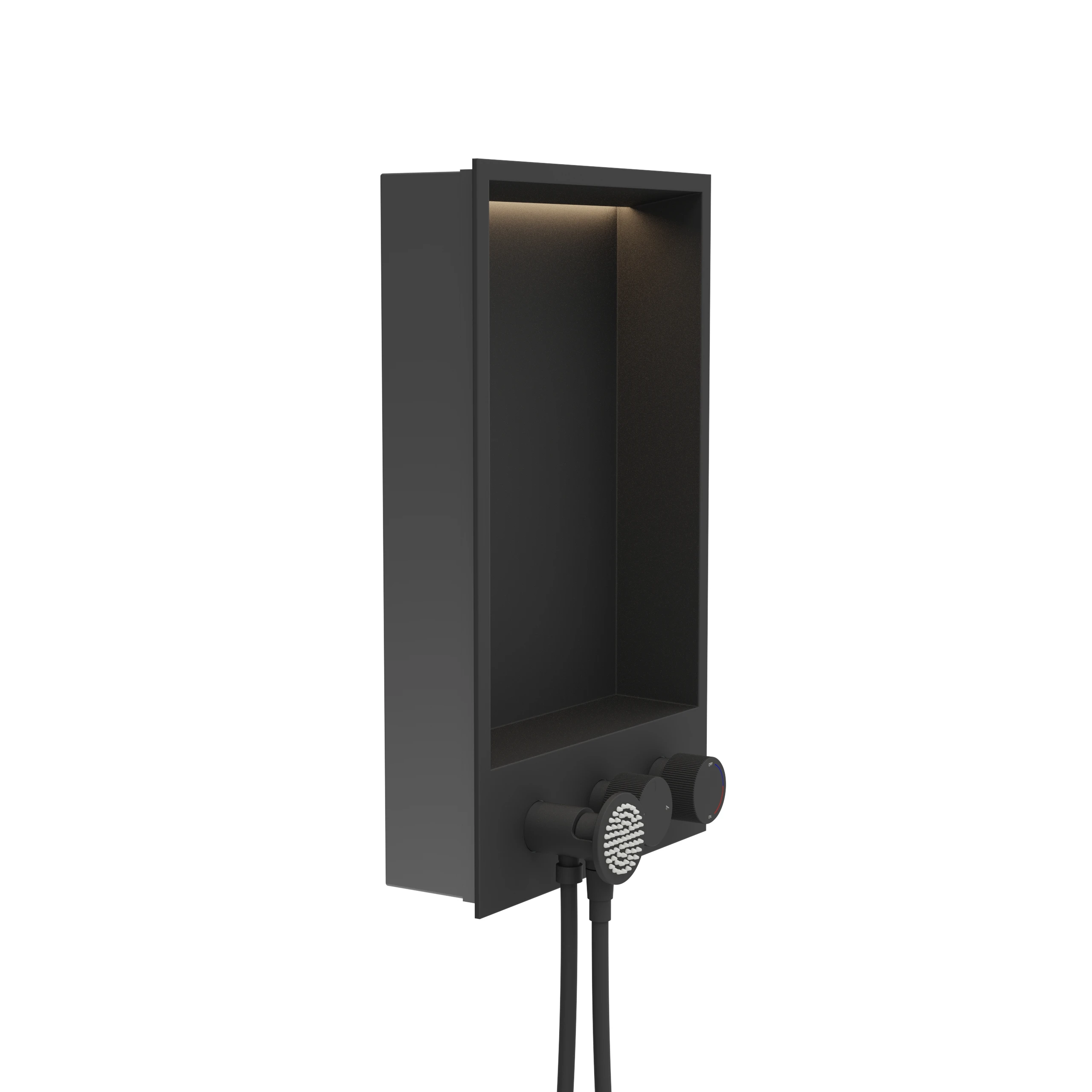 CASSBERN Built in Wall Shower Set with Niche Storage Multi Function Components and Compact Layout for Small Spaces