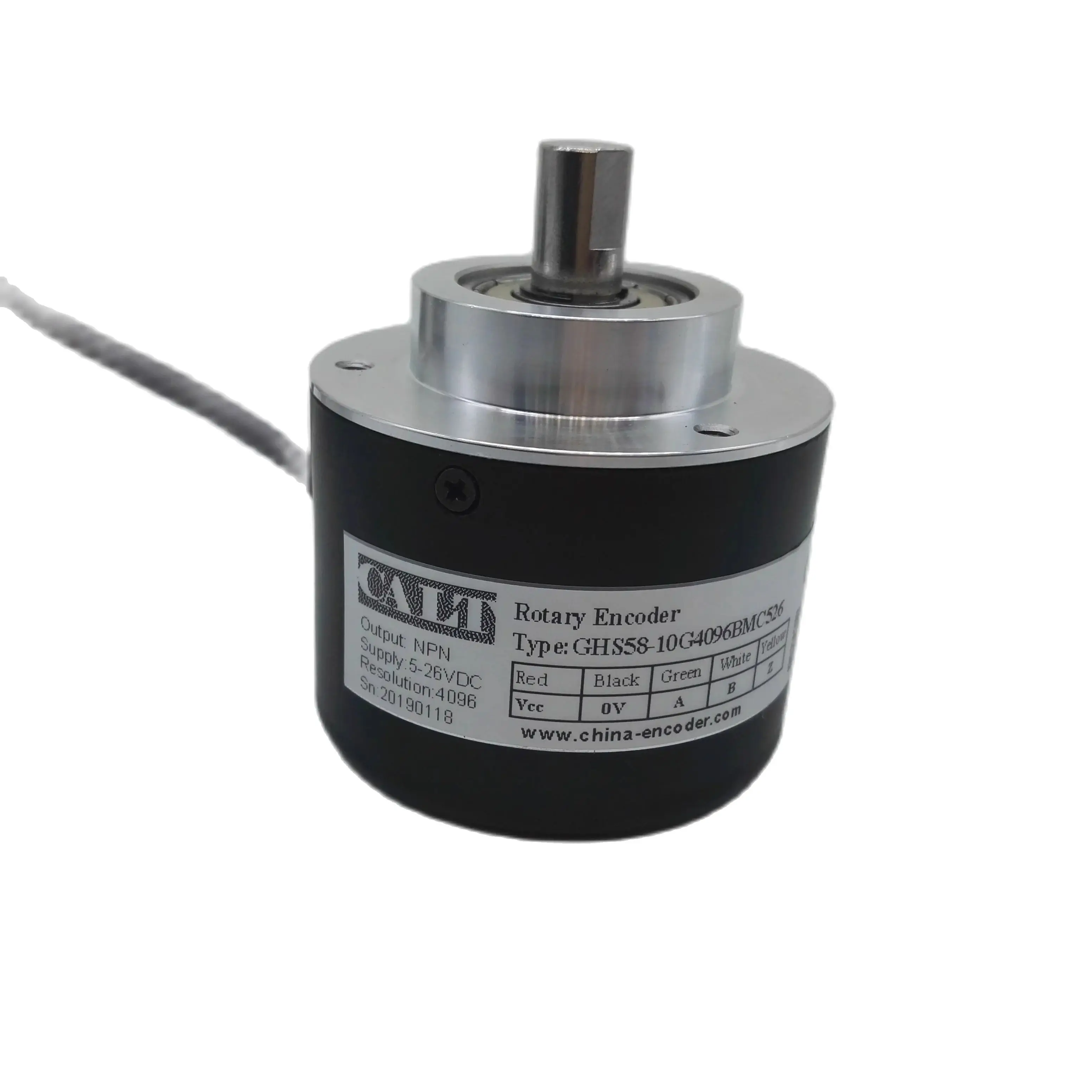 High Resolution 1000 2500 4096 Pulse GHS58 10mm shaft NPN Output Incremental Rotary Encoder