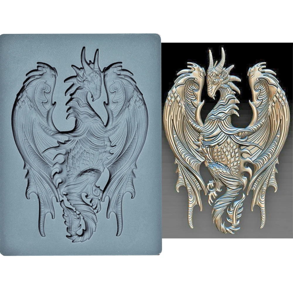 Fiery Drago Silicone Fondant Mold Chocolate Zoon Cake Topper Sugarcraft Baking Mould DIY Resin Clay Plaster Art Pterosaur