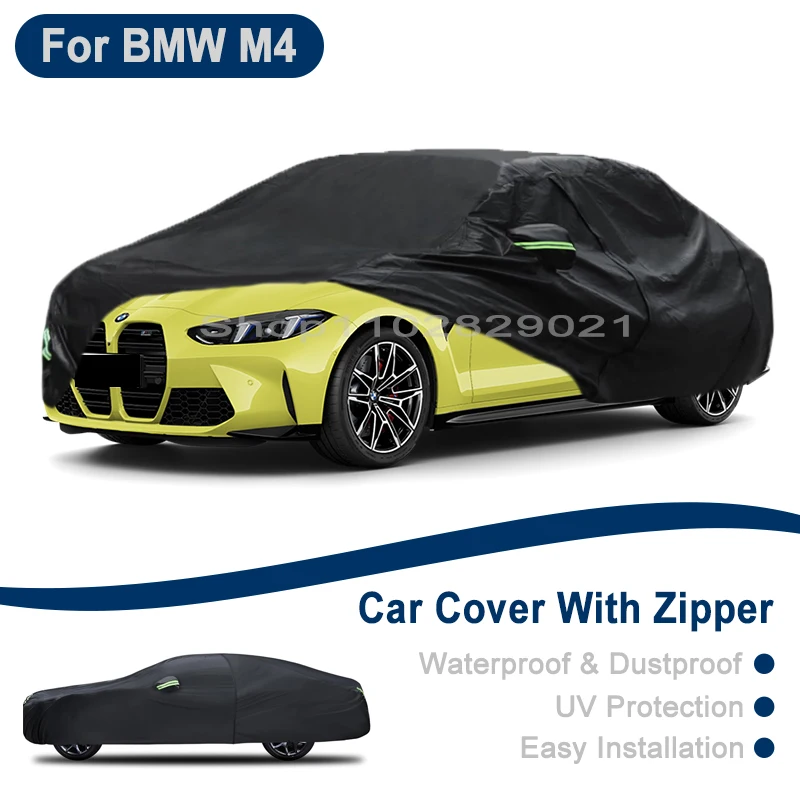 

Outdoor Full Vehicle Cover For BMW M4 - Side Zipper Design, Waterproof Dustproof Sun Protection Car Cover