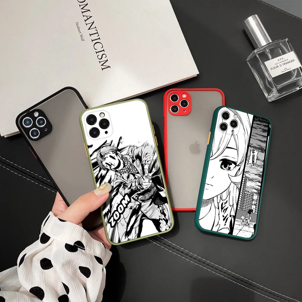 Phone Case For iPhone 16ProMax 15 14 7 8 16 Plus 13 12 11 XR X XS SE Anime High Rise Invasion Translucent Matte Soft Back Cover