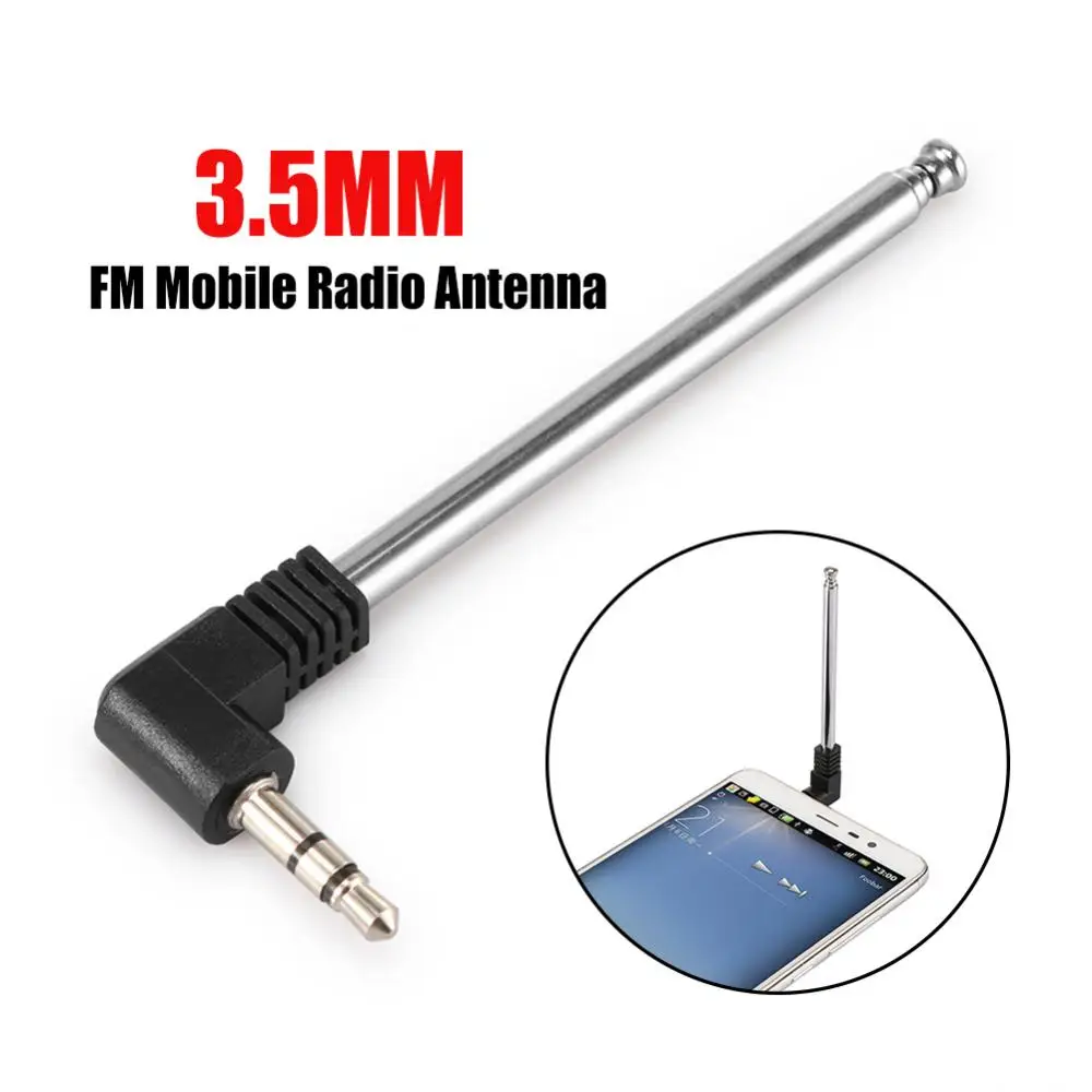Portable Mini 3.5mm Connector Telescopic FM Radio Antenna for Car Mobile Phone