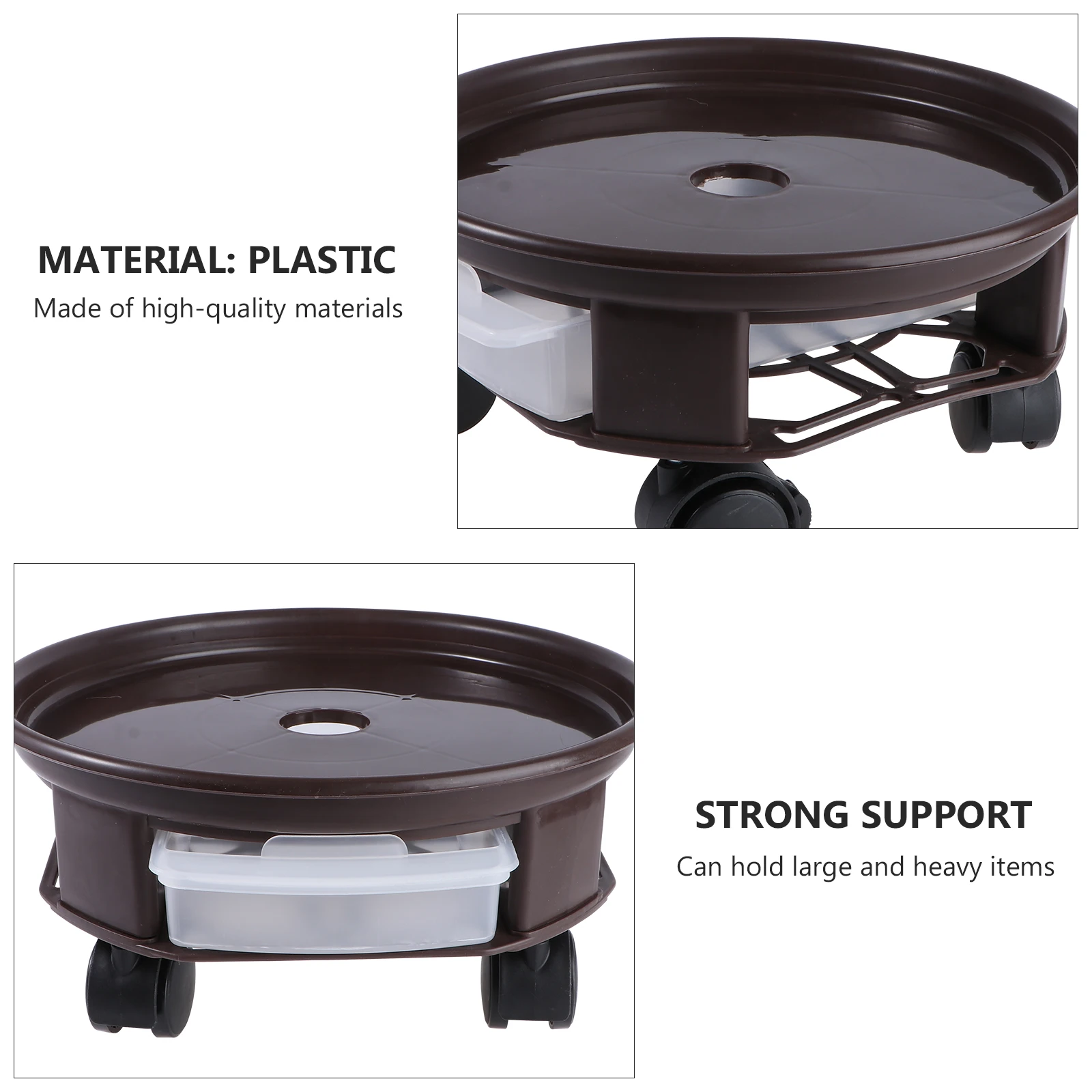 

1pc Swivel Wheel Flowerpot Base Thickened Movable Plant Pot Stand With Smooth Universal Wheels For Indoor Outdoor Garden