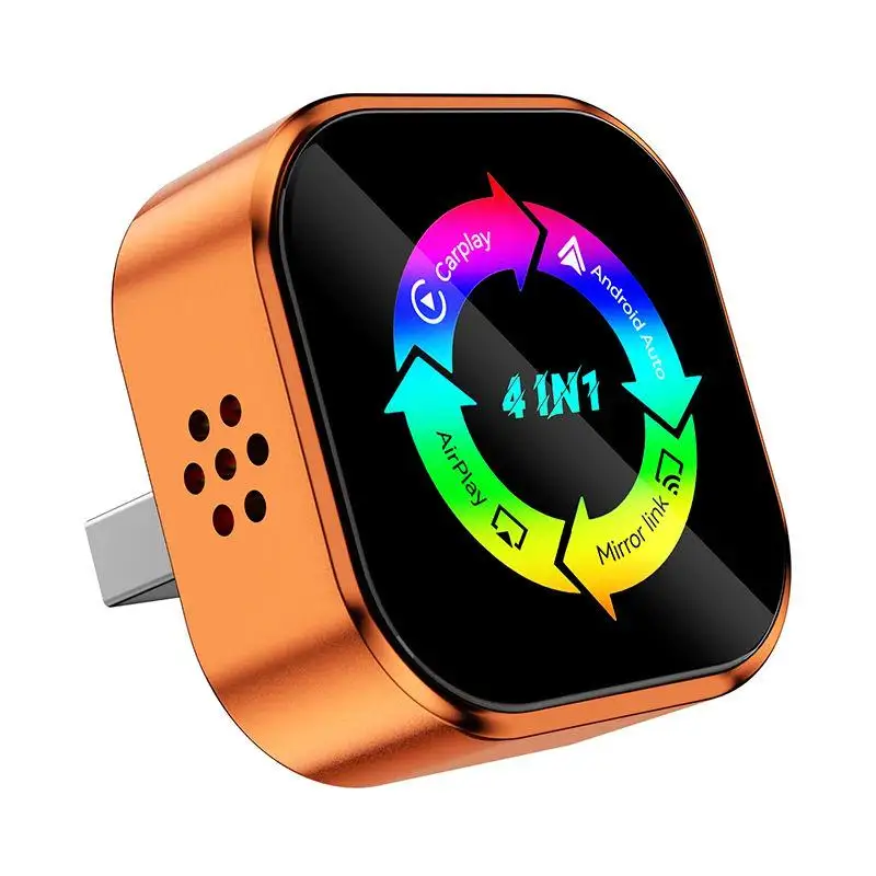 2026 Wireless Carplay Adapter 4in1 Android Auto Connect Airplay Mirror Link Screen USB Plug Play for Apple and Android CarPlay