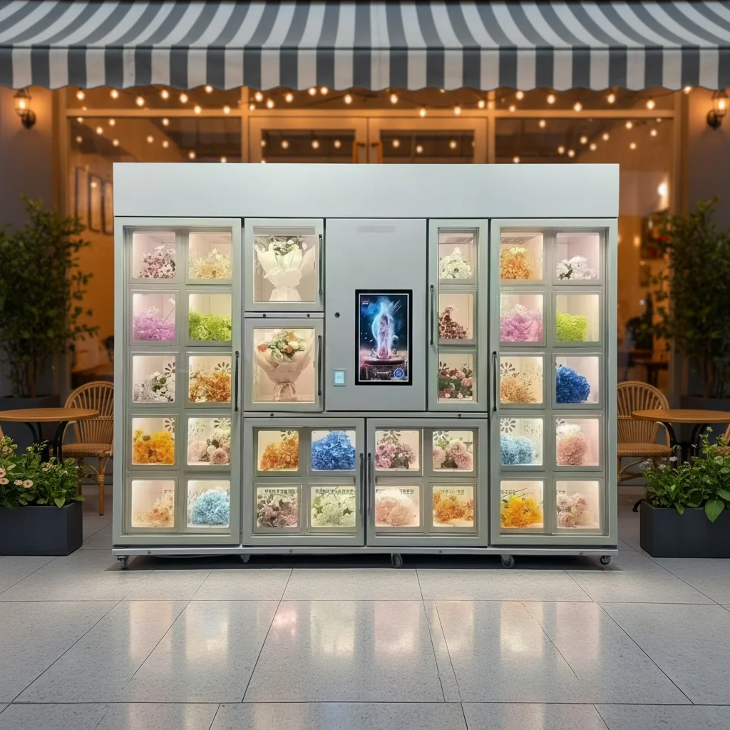 Customized Commercial Money-making Flower Vending Machine with SDK Touchscreen Cloud-Based Management Multiple Payment Options