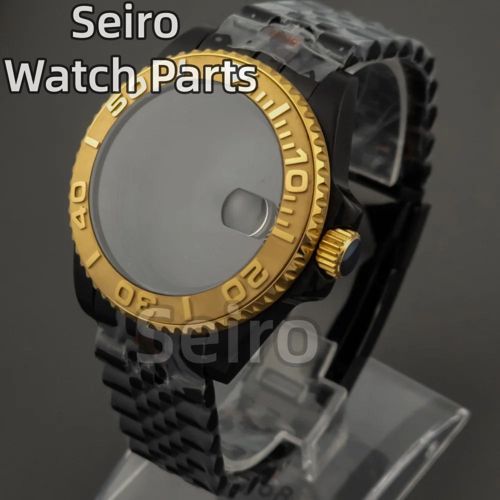 أسود 40 مللي متر NH35 حافظة 316L الفولاذ المقاوم للصدأ اليوبيل سوار حزام ل SUB GMT يخت ماستر NH35 NH36 NH34 حركة 28.5 مللي متر الطلب #2