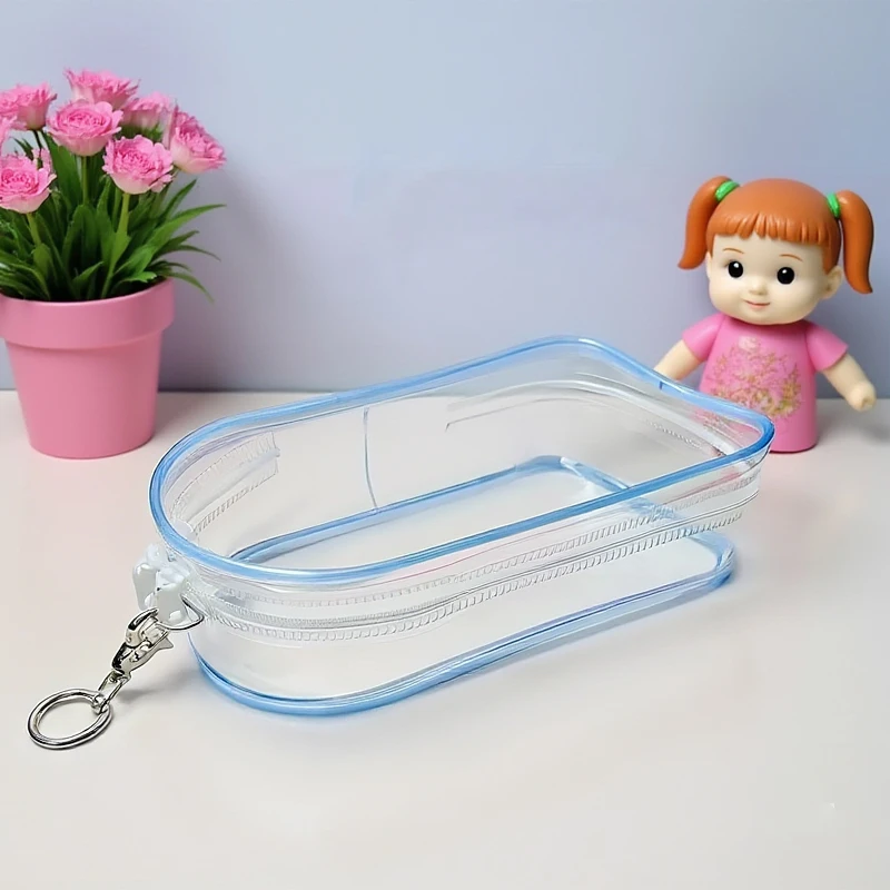 

Transparent Protector Storage Case Organizer Box For Plush Dolls Toy Outdoor Bag With Keychain Doll Accessories