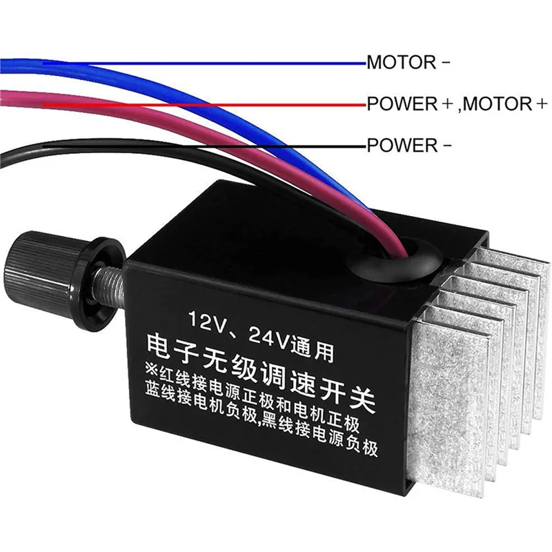 

10Pc Motor Speed Regulator DC 12V/24V 10 A Motor Speed Controller Switch For Car Truck Fan Heater Control