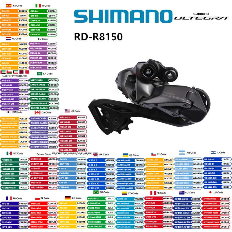 SHIMANO ULTEGRA Di2 RD-R8150 2x12 velocidades SHIMANO SHADOW RD desviador trasero oculto para bicicleta de carretera para R8170 Set Original Shimano
