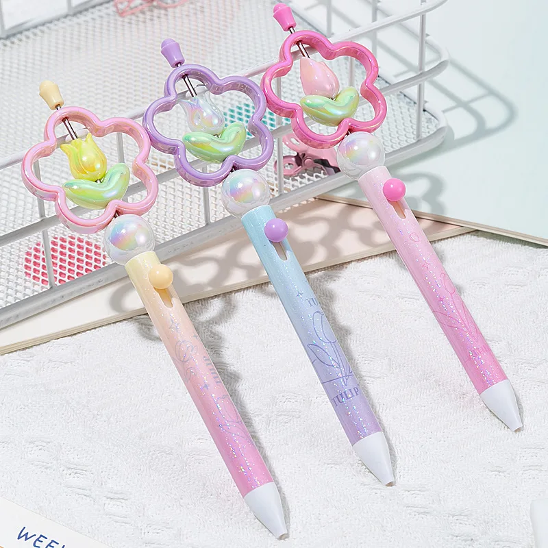 Paquete de 2 bolígrafos de escritura de colores aleatorios, bolígrafos de gel Tulip, bolígrafos elegantes, artículos de papelería bonitos, bolígrafos lindos, herramientas de escritura para regalo, regalos navideños, artículos de papelería novedosos, recuerdos para fiestas de profesores, suministros para el regreso a clases, bolígrafos creativos antiestrés, adecuados para uso en la oficina y la escuela, son regalos únicos para cumpleaños de parejas y Navidad.