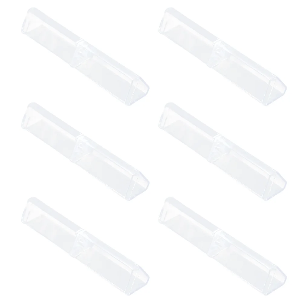 6 Pcs Plastic Pen Box Portable Pencil Case Boxes Business Simple Design Storage