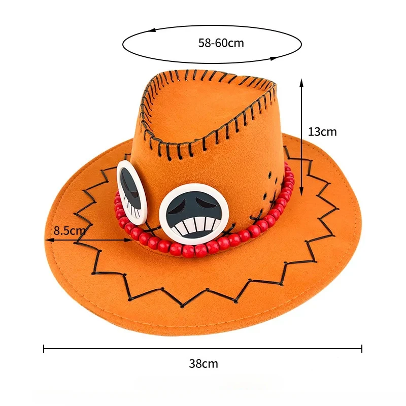 Cappello Cosplay Portgas D Ace, accessori per costumi Cosplay Anime cappello da Cowboy