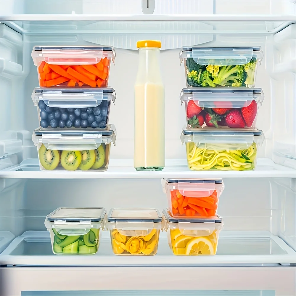 8Pcs Food Storage Containers Airtight Lunch Box Kitchen Accessories Gadgets Tools Home Fridge Microwave Safe. 4 Boxes 4 Lids
