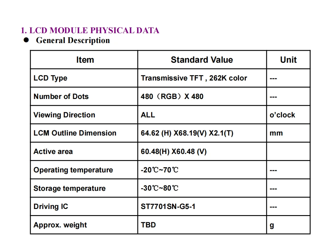 Tela lcd quadrada de 3.4 polegadas, tela lcd ips, resolução 480*480, brilho 550, interface mipi, ips, tft lcd