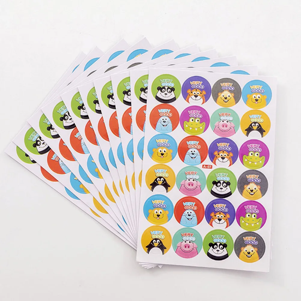 90 Sheets Reward Stickers Cartoon Adhesive Creative Decals for Rewarding Kids Kindergarten Primary School Reward Sticker