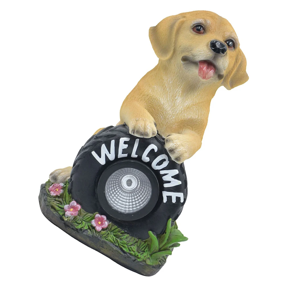 

Puppy Resin Decor Lawn Garden Decorative Light Lamp for Garden Yard Yard Decoration Pathway Solar Light Decor Outdoor naments