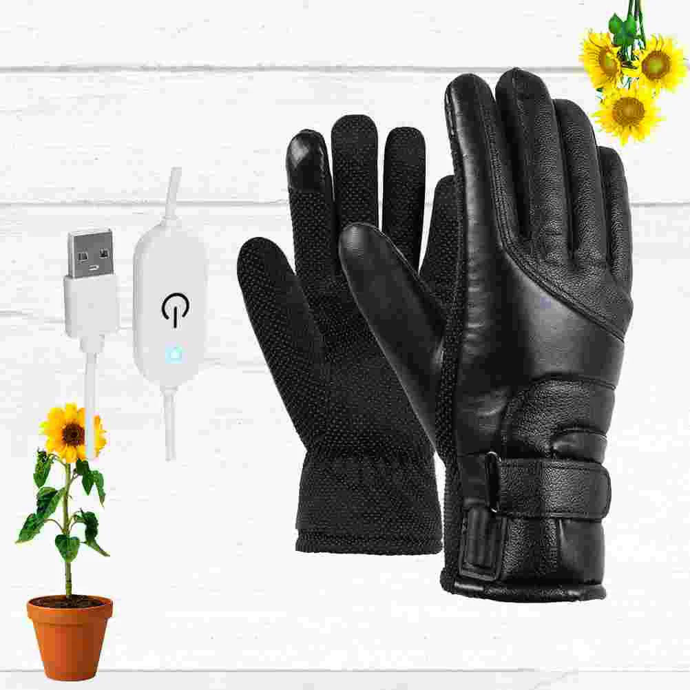 Gants chauffants équitation d'hiver chauffés pour hommes vélo moto doigt travail thermique chaud