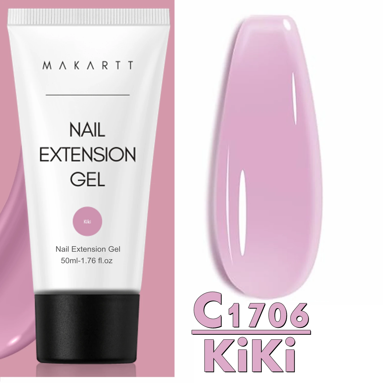 Makartt Poly Extension Gel voor Nagels, 50ML Roze Glitter Nude Transparante Harde Builder Gel Franse Manicure DIY Design Art Thuis Salon