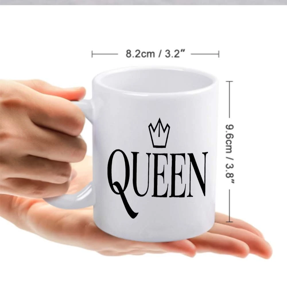 1pc, Queen-Themed Crown Coffee Mug, 11-Ounce Ceramic Cup, Suitable for Christmas And New Year Beverages, Pe