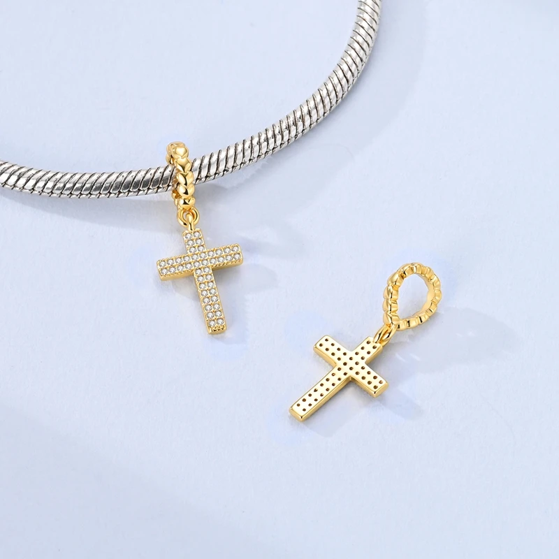 925 Silver Golden Charm Bead Pendant Fit Original Bracelet Retriever Puppy Cheese Figurine DIY Woman Jewelry Gift image 5