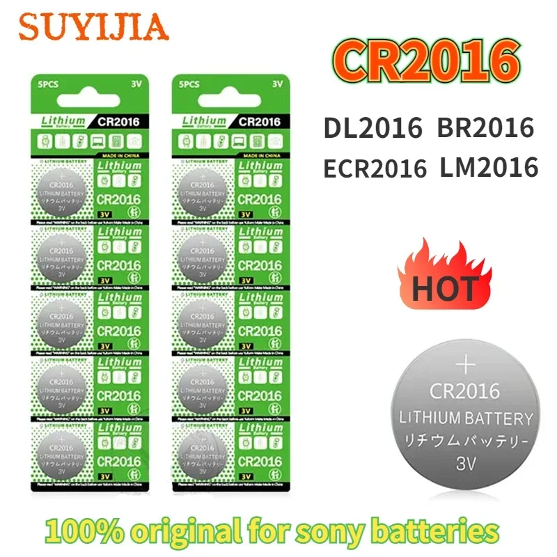 10-100pcs CR2016 Button Batteries CR2016 BR2016 DL2016 Cell Coin Lithium Battery 3V CR 2016 for Watch Electronic