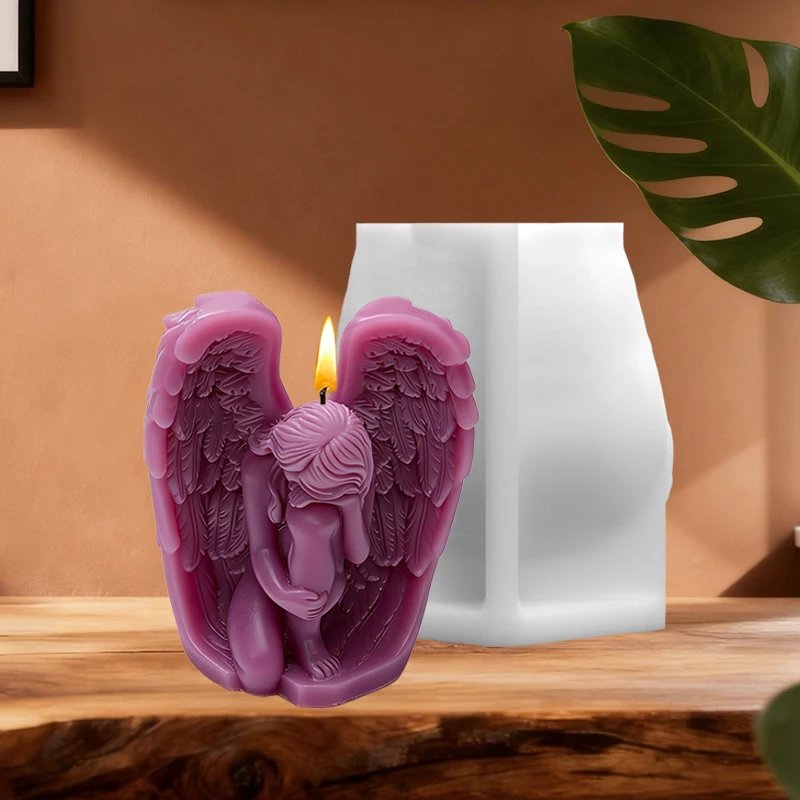 European-Style Angel Portrait Candle Mold, Three-Dimensional Winged Angel Ceremonial Decoration Ornament, DIY Silicone Mold