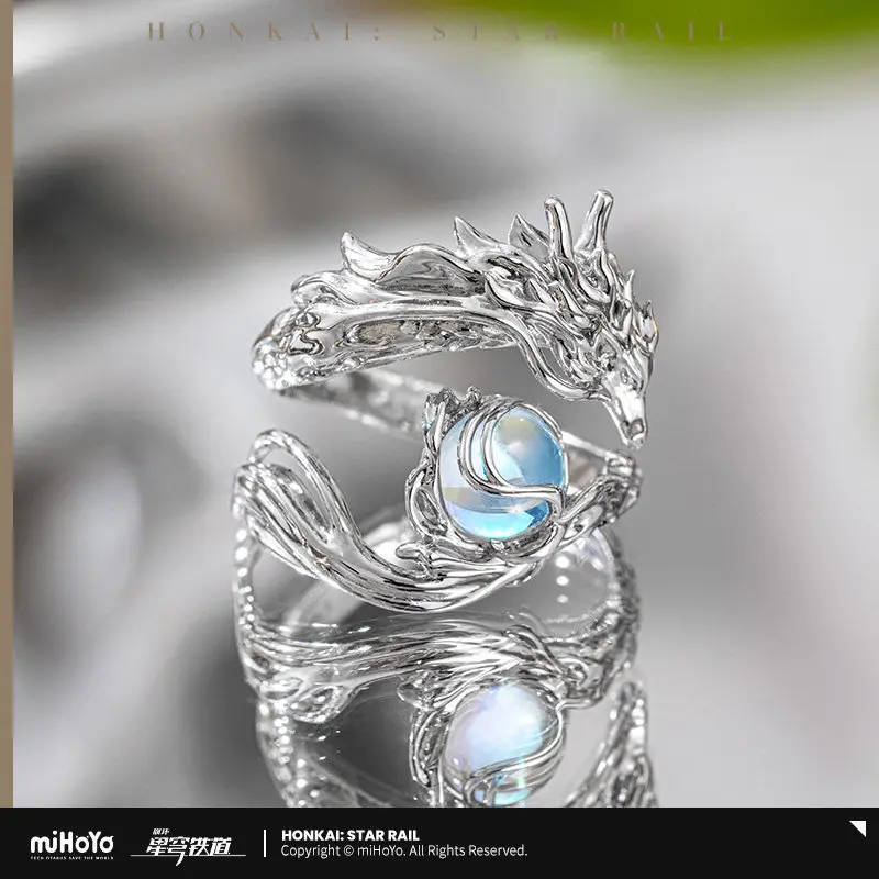 [Official]DanHeng Ring Game Honkai Star Rail MiHoYo Theme lmbibitorLunae Theme 925 Sterling Silver Ring Adjustable Jewelry Gifts