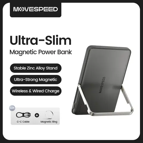 MOVESPEED S10Pro Magnetic Power Bank 10000mAh Wireless Portable External Battery with Stand for MagSafe PowerBank for iPhone 16