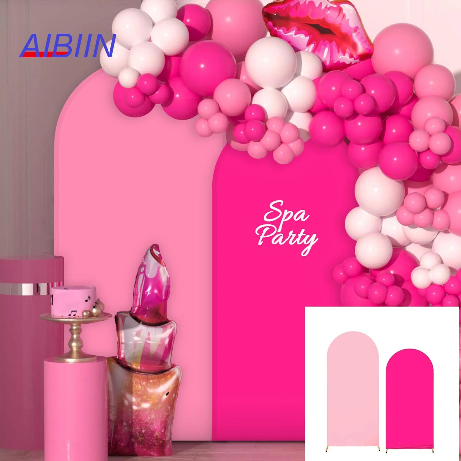 AIBIIN Set of Arch Backdrop Covers Solid Color Elastic Spandex Balloon Stand Cover Fabric Wedding Birthday Party Decor Supplies