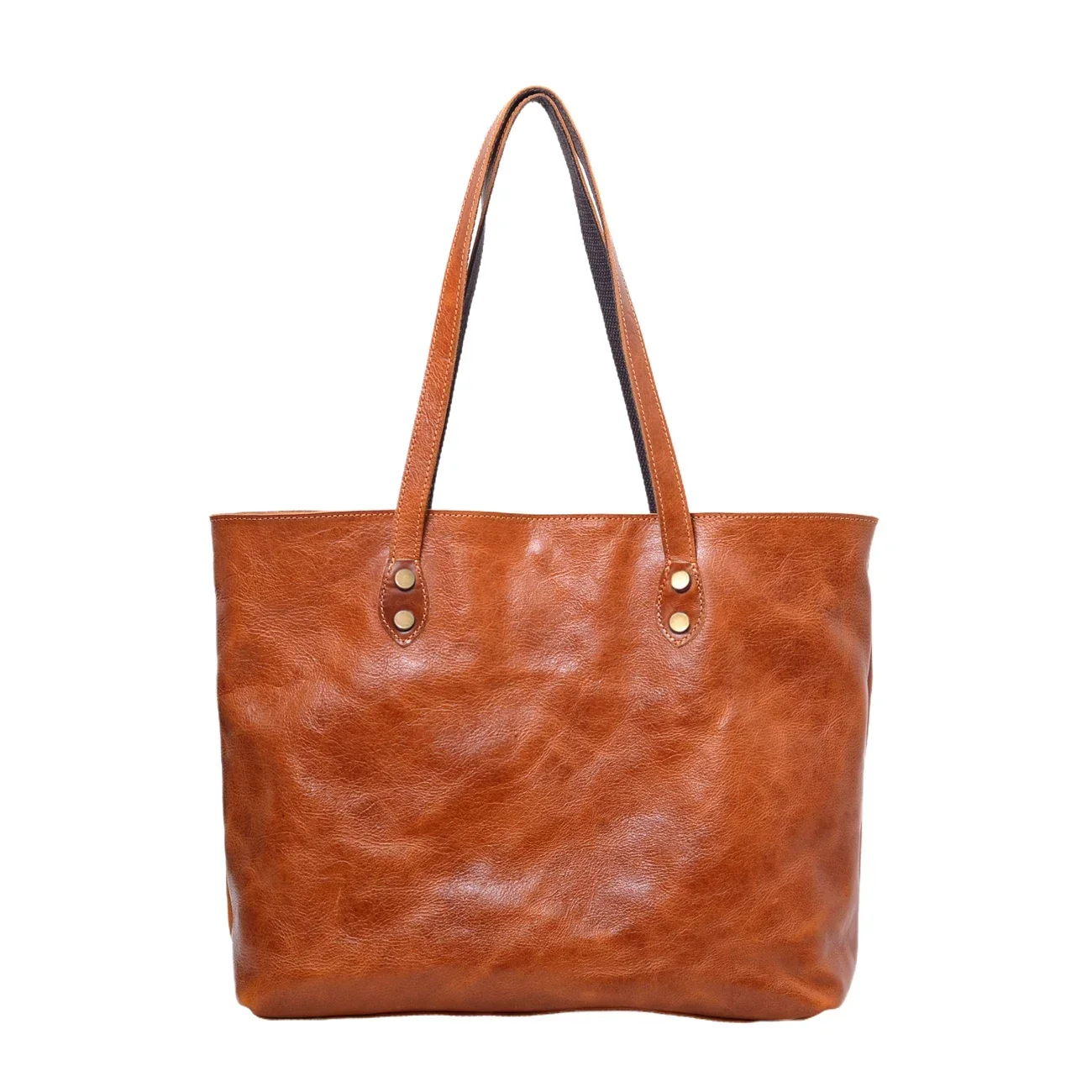 New niche tote bag female leather large capacity casual simple shoulder bag cowhide commuting large bag