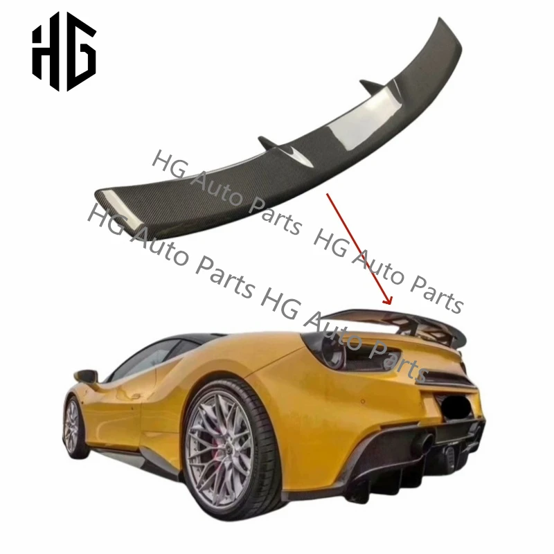 Quality Assurance Real Carbon Fiber Decoration Part Rear Wing Spoilers N Style For Ferrari 488 Gtb Ducktail Spoiler