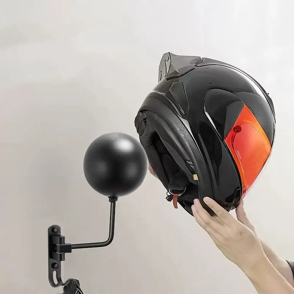 

Space Aluminum 180° Rotation Helmet Hanger Space Saving Wall Mounted Motorcycle Helmet Rack Heavy-Duty with Double Hooks