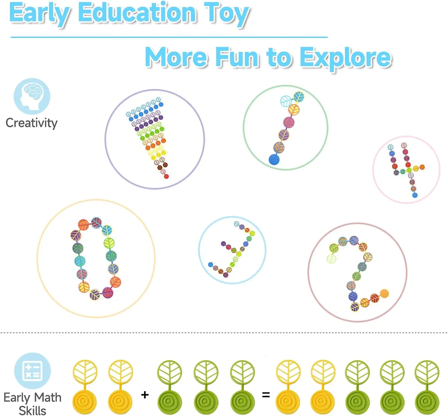 Stack-a-Rainbow-Tree Plastic Stacking Blocks 70 Piece, Balance Game Building Toys for Kids Ages 3-8, Preschool Kindergarten Educ