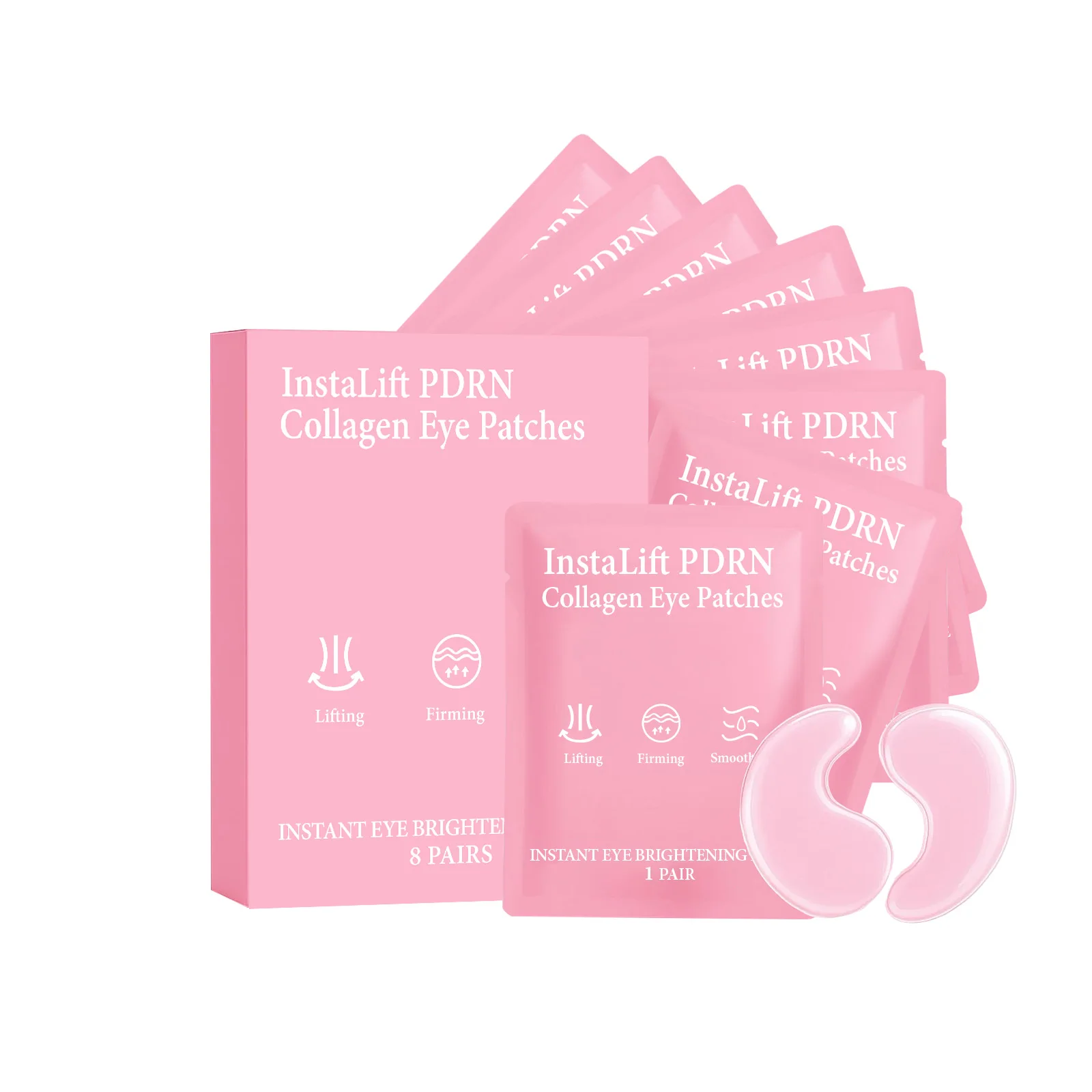 Instalift PDRN Collagen Eye Patches Anti Dark Circles Eye Bags Anti Wrinkles Hydrogel Under Eye Mask with Niacinamide & Caffeine - view 6