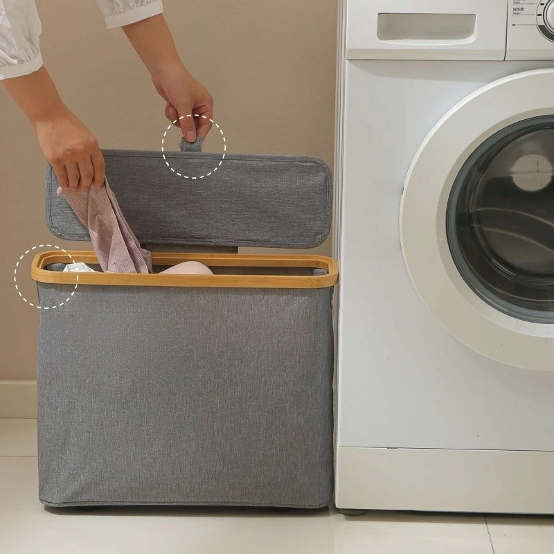 سلة سلة الغسيل المحمولة، صندوق ملابس قابل للطي للحمام وغرفة النوم، منظم تخزين متعدد الاستخدام للمناشف الورقية للمناشف الورقية ​