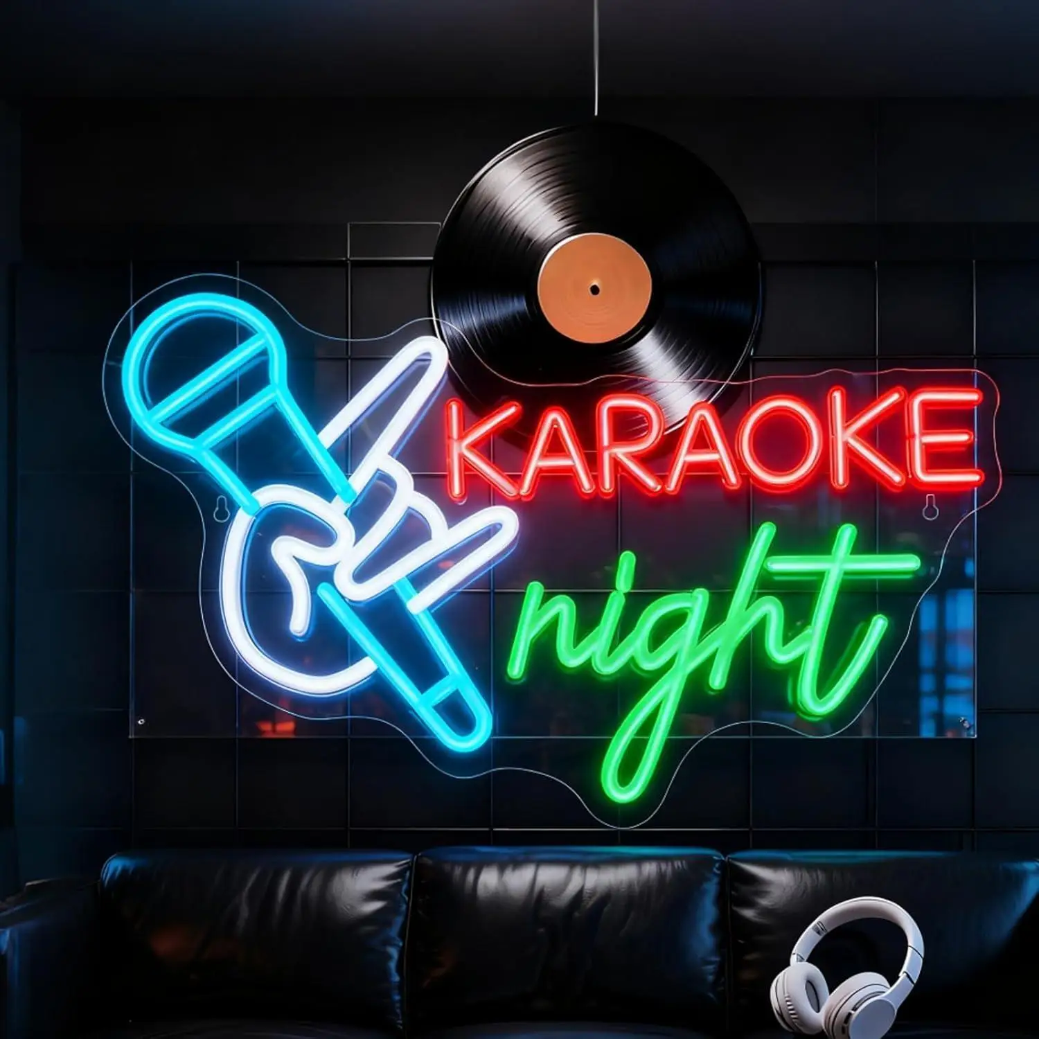 Karaoke Night Neon Sign Dimmable LED Light For KTV Bar Music Club Home Entertainment Room Front Wall Decor Atmosphere Lighting
