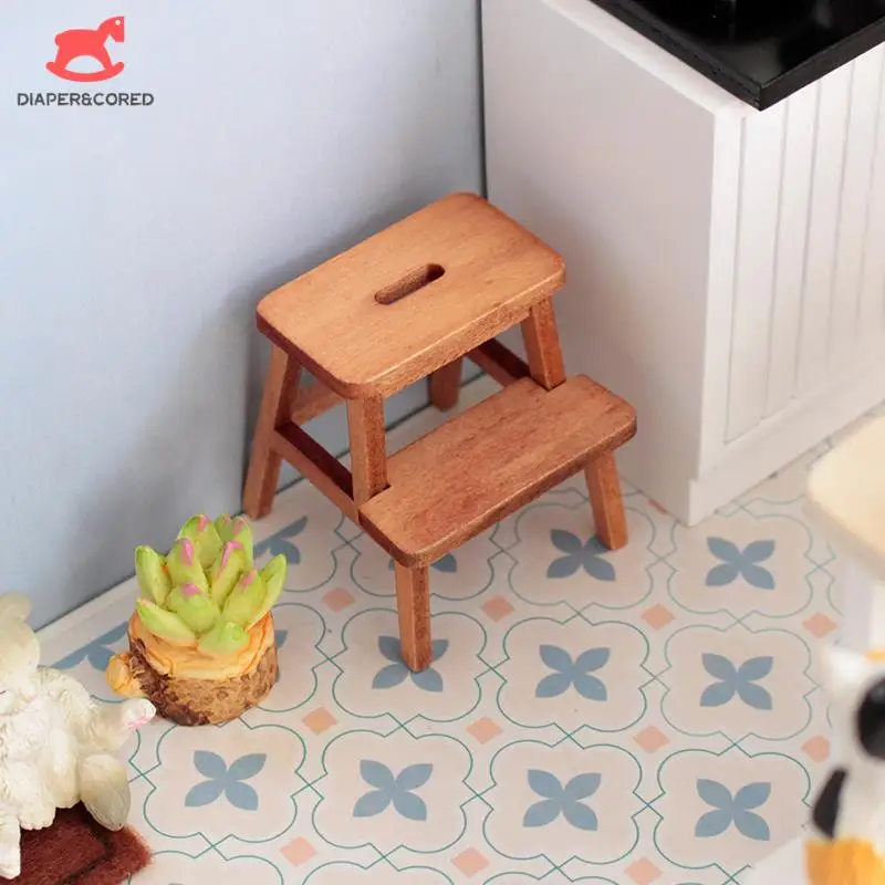 1:12 Dollhouse Garden Square Step Stools Miniature Small Bench Model Living Room House Furniture Decor Toy Kids Gift