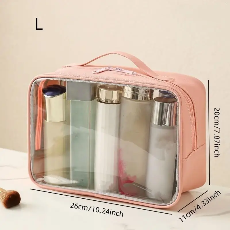 Transparent Cosmetic Bag Fashion Women's Zipper Makeup Handbag Large Capacity Waterproof Perfume Lipstick Storage Organizer