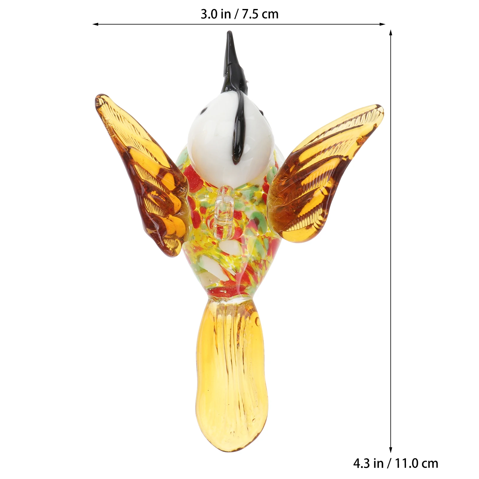 

3Pcs Glass Bird Statue Hummingbird Design Lightweight Easy Hanging Home Decor Hummingbird Ornament Glass Bird Tabletop Ornament